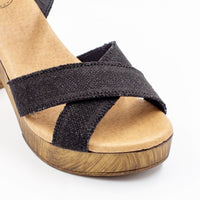 Comillas Black Fabric Sandal