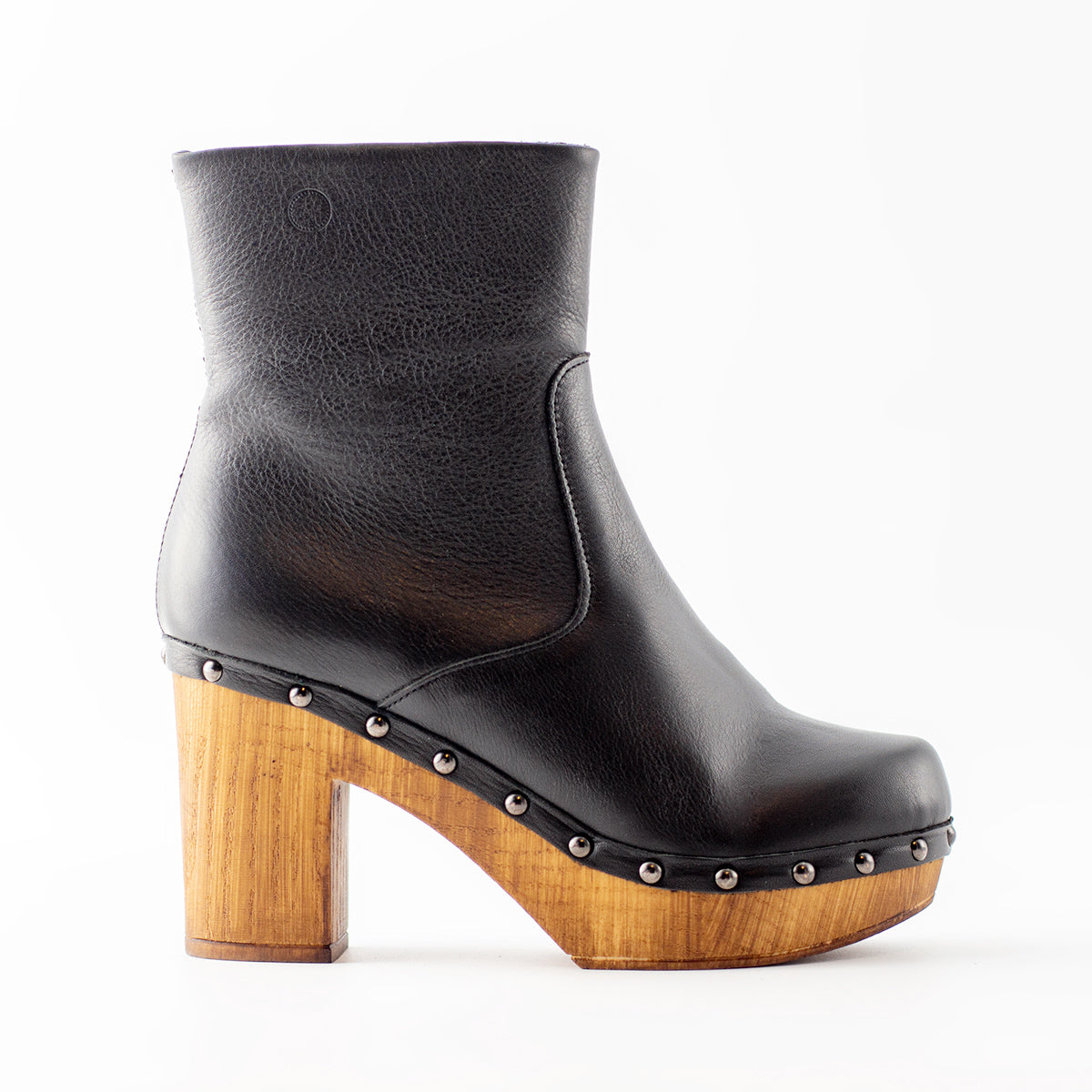 Cannes Black Leather Ankle Boot