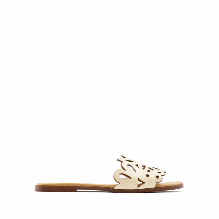 Cala Cream Flat Sandal